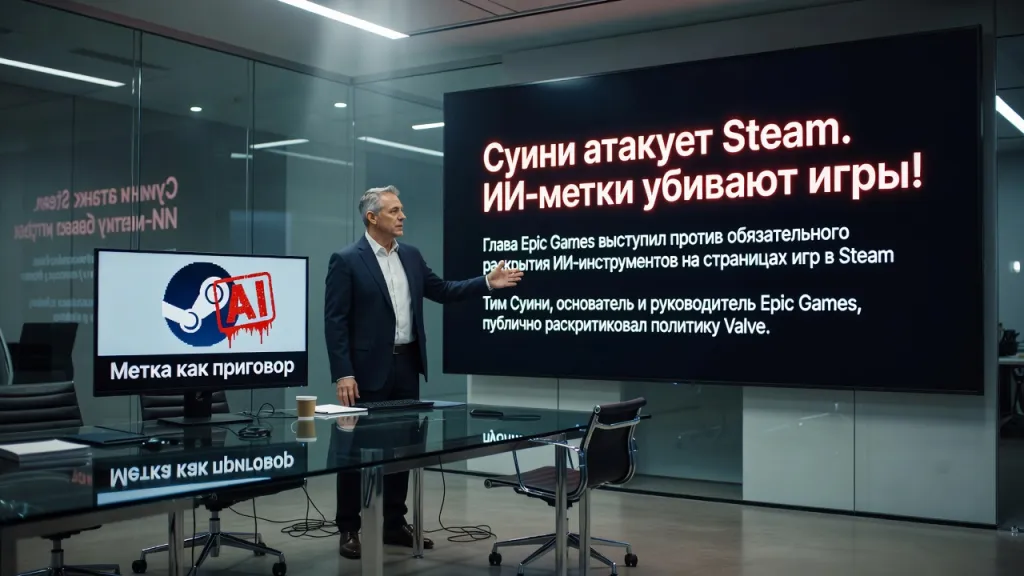 Суини атакует Steam. ИИ-метки убивают игры!